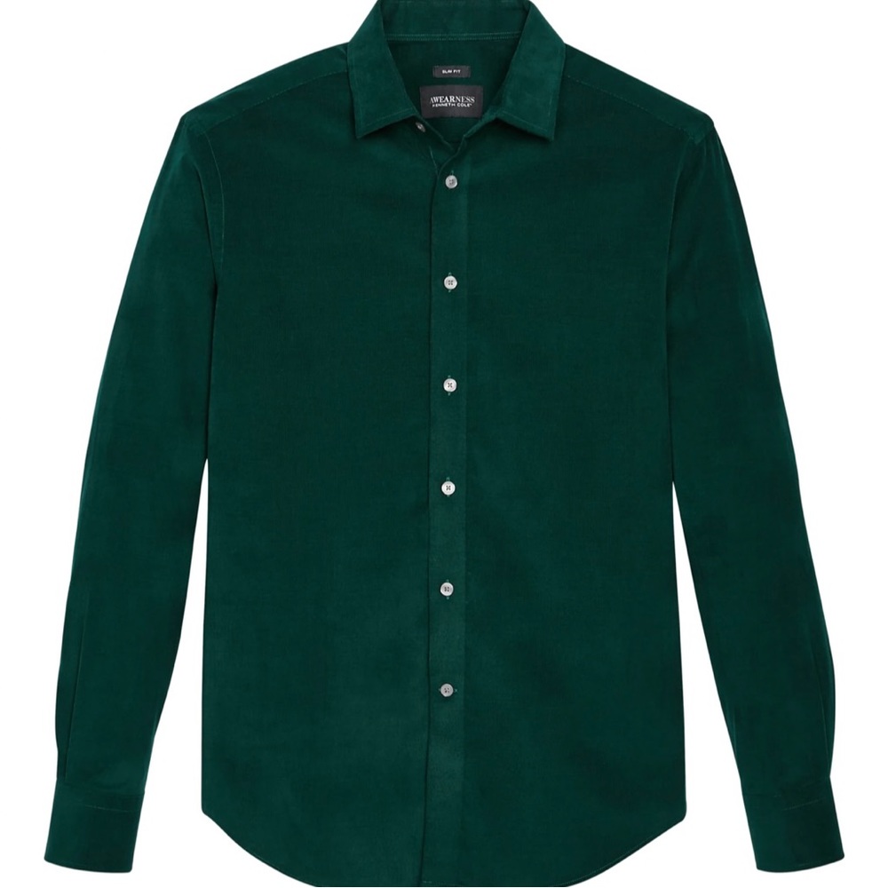 H&M green button down. Slit fit - Medium size. Perfect for business casual!